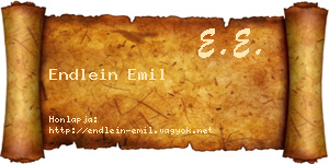 Endlein Emil névjegykártya